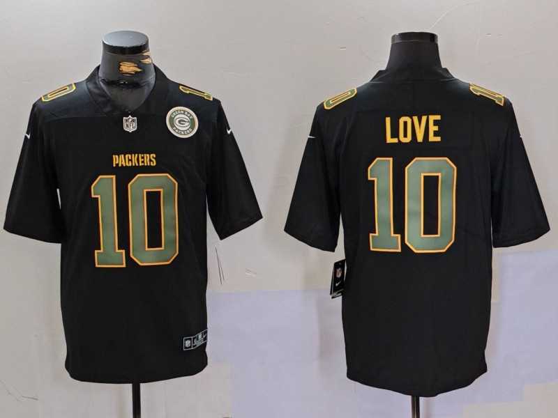 Mens Green Bay Packers #10 Jordan Love Black Fashion Vapor Limited Stitched Jerseys